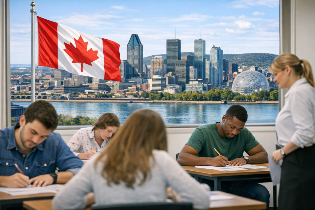 Candidats passant le TCF Canada test Montréal