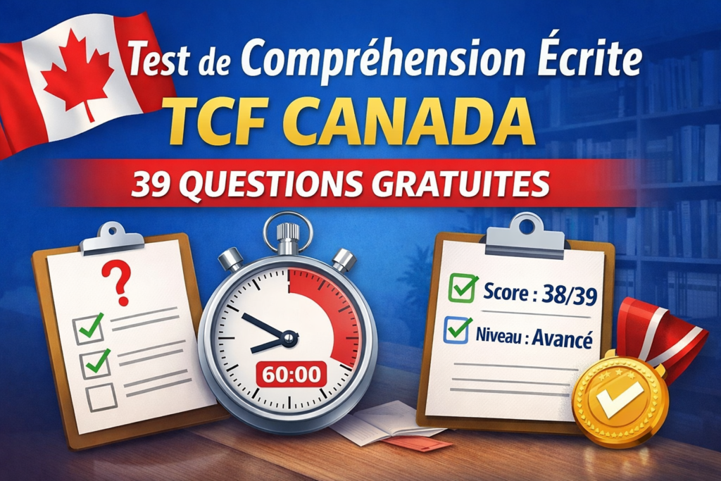 Test compréhension écrite TCF Canada – 39 questions